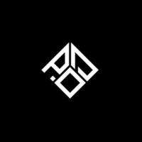 création de logo de lettre pod sur fond noir. concept de logo de lettre initiales créatives pod. conception de lettre de pod. vecteur