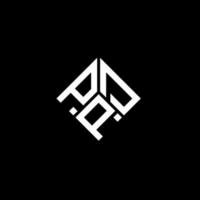 création de logo de lettre ppd sur fond noir. concept de logo de lettre initiales créatives ppd. conception de lettre ppd. vecteur