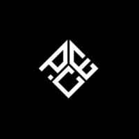 création de logo de lettre pce sur fond noir. concept de logo de lettre initiales créatives pce. conception de lettre pce. vecteur