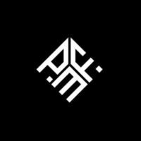 création de logo de lettre pmf sur fond noir. concept de logo de lettre initiales créatives pmf. conception de lettre pmf. vecteur