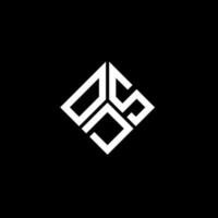 création de logo de lettre ods sur fond noir. concept de logo de lettre initiales créatives ods. conception de lettre ods. vecteur