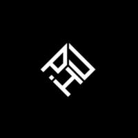 création de logo de lettre phu sur fond noir. concept de logo de lettre initiales créatives phu. conception de lettre phu. vecteur