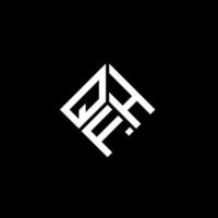création de logo de lettre qfh sur fond noir. concept de logo de lettre initiales créatives qfh. conception de lettre qfh. vecteur