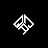 création de logo de lettre qrj sur fond noir. concept de logo de lettre initiales créatives qrj. conception de lettre qrj. vecteur