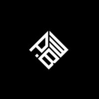 création de logo de lettre pbw sur fond noir. concept de logo de lettre initiales créatives pbw. conception de lettre pbw. vecteur