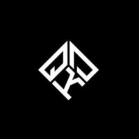 création de logo de lettre qkd sur fond noir. concept de logo de lettre initiales créatives qkd. conception de lettre qkd. vecteur