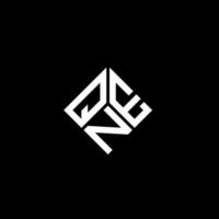 création de logo de lettre qne sur fond noir. qne concept de logo de lettre initiales créatives. conception de lettre qne. vecteur