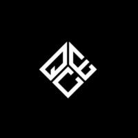 création de logo de lettre qce sur fond noir. concept de logo de lettre initiales créatives qce. conception de lettre qce. vecteur