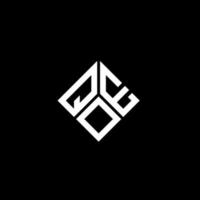 création de logo de lettre qoe sur fond noir. concept de logo de lettre initiales créatives qoe. conception de lettre qoe. vecteur