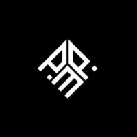 création de logo de lettre pmp sur fond noir. concept de logo de lettre initiales créatives pmp. conception de lettre pmp. vecteur