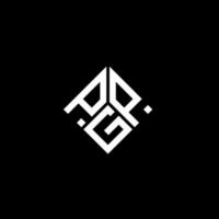 création de logo de lettre pgp sur fond noir. concept de logo de lettre initiales créatives pgp. conception de lettre pgp. vecteur