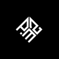 création de logo de lettre pmz sur fond noir. concept de logo de lettre initiales créatives pmz. conception de lettre pmz. vecteur