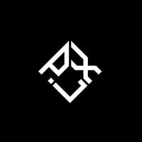 création de logo de lettre plx sur fond noir. concept de logo de lettre initiales créatives plx. conception de lettre plx. vecteur