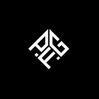 création de logo de lettre pfg sur fond noir. concept de logo de lettre initiales créatives pfg. conception de lettre pfg. vecteur