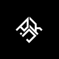 création de logo de lettre pjk sur fond noir. concept de logo de lettre initiales créatives pjk. conception de lettre pjk. vecteur
