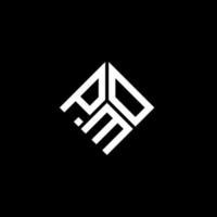 création de logo de lettre pmo sur fond noir. concept de logo de lettre initiales créatives pmo. conception de lettre pmo. vecteur