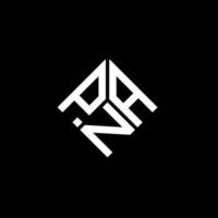création de logo de lettre pna sur fond noir. concept de logo de lettre initiales créatives pna. conception de lettre pna. vecteur