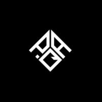 création de logo de lettre pqa sur fond noir. concept de logo de lettre initiales créatives pqa. conception de lettre pqa. vecteur