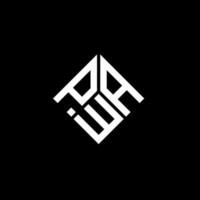 création de logo de lettre pwa sur fond noir. concept de logo de lettre initiales créatives pwa. conception de lettre pwa. vecteur