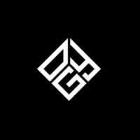 création de logo de lettre ogy sur fond noir. concept de logo de lettre initiales créatives ogy. conception de lettre ogy. vecteur