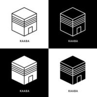 kaaba dans le logo de l'icône de la mecque. pèlerinage hajj haram mosquée vecteur symbole illustration