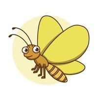 icône papillon enfants dessinant un dessin animé. illustration vectorielle de mascotte d'insecte. papillons animal mignon personnage vecteur