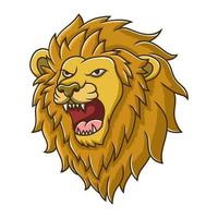 caricature d'icône de tête de lion. illustration vectorielle de la faune jungle mascotte. personnage de mammifère de zoologie vecteur