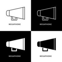 logo d'icône d'outils vocaux de mégaphone. illustration de symbole de vecteur de haut-parleur. symbole audio d'annonce