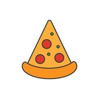 vecteur d'icône de tranche de pizza. icône de dessin animé simple sur blanc