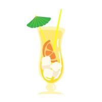 icône cocktail. verre à cocktail avec icône de boisson. boisson d'été avec parapluie vecteur