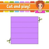 couper et jouer. puzzle de logique pour les enfants. feuille de travail de développement de l'éducation. jeu d'apprentissage. page d'activité. pratique de coupe pour le préscolaire. illustration vectorielle simple et isolée dans un style dessin animé mignon. vecteur