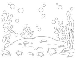 magnifique paysage naturel. page de livre de coloriage pour les enfants. style de bande dessinée. illustration vectorielle isolée sur fond blanc. vecteur