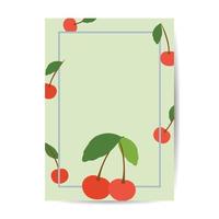 illustration de couverture vectorielle de style design plat de fruits cerises. vecteur