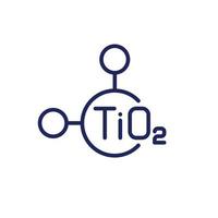 icône de ligne de molécule de dioxyde de titane vecteur