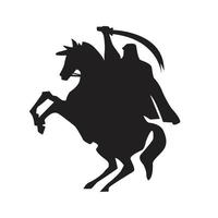 cheval arabe, guerrier, silhouette, vecteur, conception vecteur
