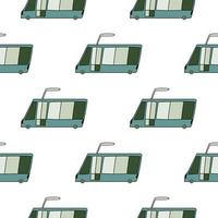 mignon modèle sans couture de trolleybus. fond d'écran de transport de la ville. fond de véhicule électrique pour enfants vecteur