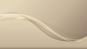 fond de modèle abstrait 3d forme de vague dorée élégante vecteur