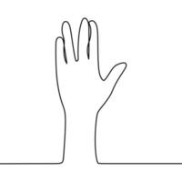 dessin au trait continu sur les gestes de la main vecteur