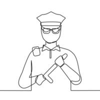 dessin au trait continu sur la police vecteur