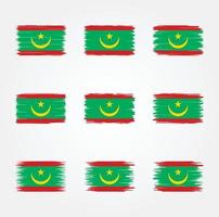 pinceau drapeau mauritanie. drapeau national vecteur