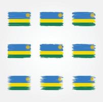 pinceau drapeau rwandais. drapeau national vecteur