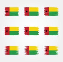 brosse de drapeau de la guinée bissau. drapeau national vecteur