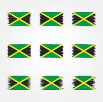 collection de pinceaux drapeau jamaïque vecteur