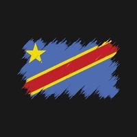 pinceau de drapeau de la république du congo. drapeau national vecteur