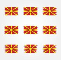 pinceau drapeau macédoine du nord. drapeau national