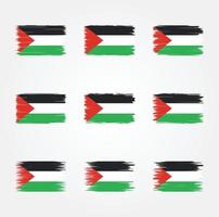 collection de pinceaux drapeau palestine vecteur