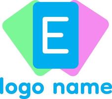 création de logo de carte vectorielle avec lettre e vecteur