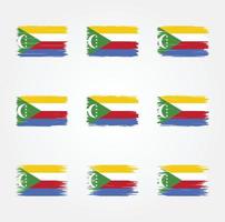 brosse de drapeau des comores. drapeau national vecteur