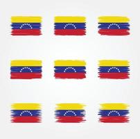 collection de pinceaux de drapeau du venezuela vecteur