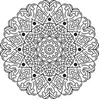 mandala de doodle dessiné à la main de vecteur. mehendi, tatouage, décoration, henné, page de livre de coloriage. vecteur